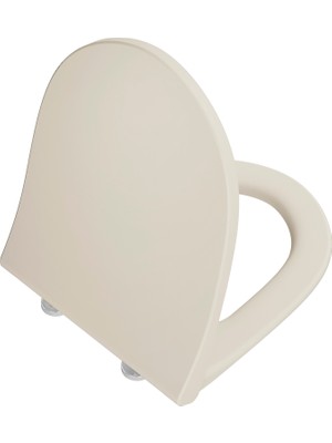 Vitra Sento 130-422R009 Slim Soft Klozet Kapağı, Yavaş Kapanır, Mat Kum Beji