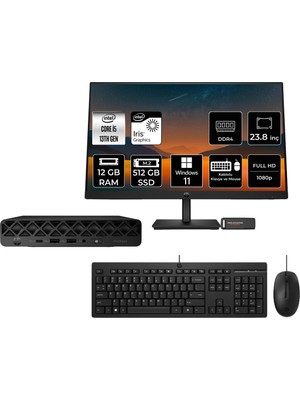1001 Pro Mini 260 G9 Intel Core I5 1335U 12GB 512GB SSD 23.8" W11P Mini Masaüstü Bilgisayar