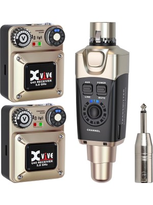1001 XV-U45R2 2 Alıcı + 1 Vericili Kablosuz In-Ear Monitör Sistemi