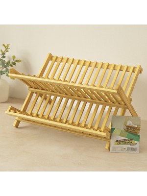 Alvera Bambu Tezgah Üstü Bulaşıklık ve Tabaklık 46X33 cm
