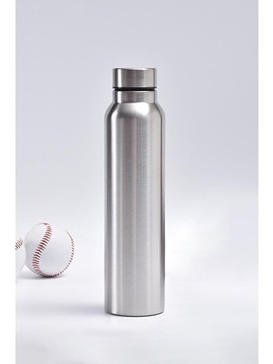 1001 Çelik Gri 1000 ml Sporcu Suluğu Matara Suluk (Sıcak-Soğuk Tutmaz) CIN907