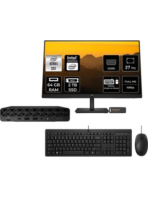 1001 Prodesk 4 Mini G1I Intel Core Ultra 5 225T 64GB 2tb SSD 27" Fdos Mini Masaüstü Bilgisayar