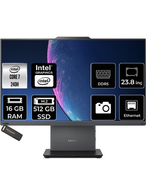1001 Thinkcentre Neo 50A Intel Core 7 240H 16GB 512GB SSD 23.8" Fhd Fdos All In One Bilgisayar