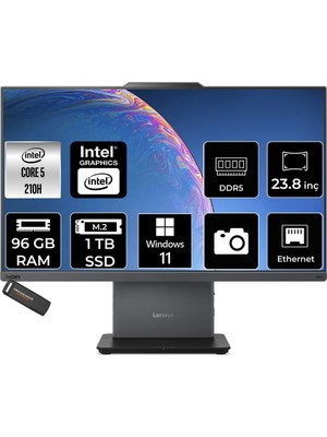 1001 Thinkcentre Neo 50A Intel Core 5 210H 96GB 1tb SSD 23.8" Fhd W11H All In One Bilgisayar