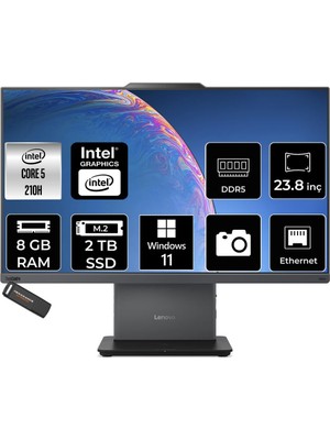 1001 Thinkcentre Neo 50A Intel Core 5 210H 8gb 2tb SSD 23.8" Fhd W11H All In One Bilgisayar