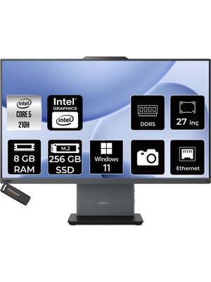 1001 Thinkcentre Neo 50A Intel Core 5 210H 8gb 256GB SSD 27" Fhd W11H All In One Bilgisayar