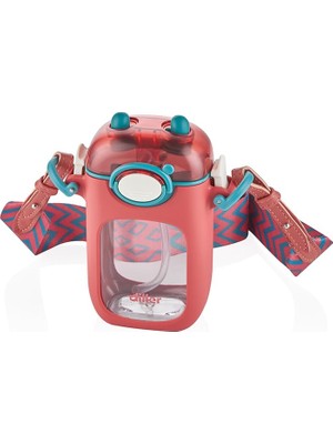 1001 Tritan Pipetli Su Matarası 400ML Kırmızı Renk Çocuk Için Bpa Içermez