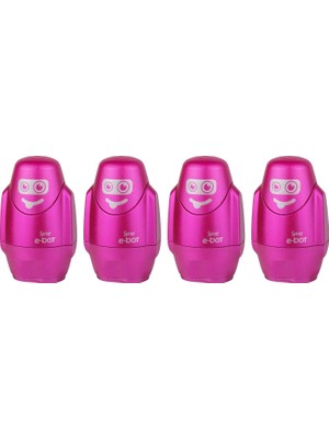 1001 E-Bot Sılgılı Kalemtıras Metalık Pembe 4lu Set
