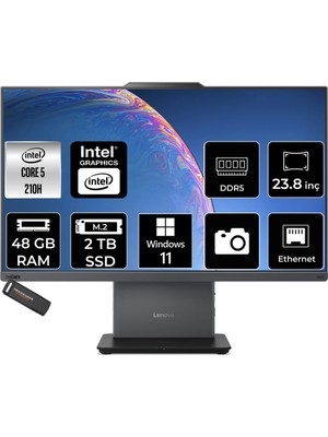 1001 Thinkcentre Neo 50A Intel Core 5 210H 48GB 2tb SSD 23.8" Fhd W11H All In One Bilgisayar