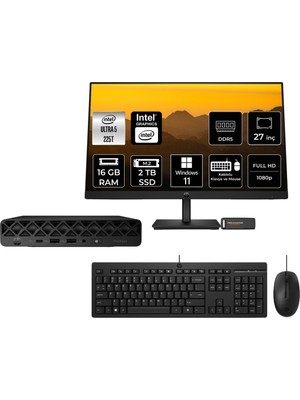 1001 Prodesk 4 Mini G1I Intel Core Ultra 5 225T 16GB 2tb SSD 27" W11H Mini Masaüstü Bilgisayar