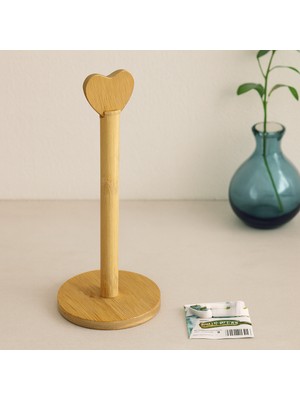 Alvera Bambu Kağıt Havluluk Yuvarlak Taban 12 cm Kalp Sap 28.5 cm