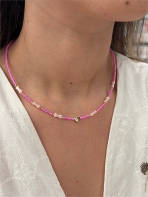 Royaleks Kalp Boncuk Kolye - Pembe