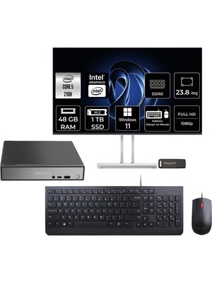 1001 Thinkcentre Neo 50Q G5 Intel Core 5 210H 48GB 1tb SSD 23.8" W11P Mini Masaüstü Bilgisayar