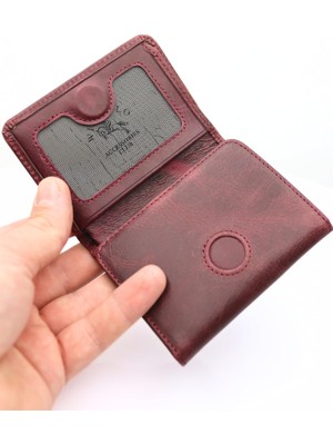 1001 Hakiki Deri Erkek Cüzdan ve Kartlık - Mıknatıslı Kapanma, Crazy Deri Minimalist Tasarım, 6 Kar