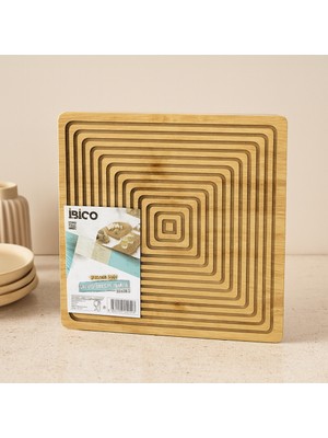 Alvera Bambu Servis ve Sunum Tahtası 28X28 cm (Çift Taraflı)
