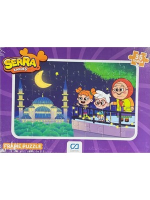 1001 Serra Kardeş Lisanslı 35 Parça Çerçeveli 34X24CM Çocuk Puzzle Yapboz Yeni Serisi (Mor)