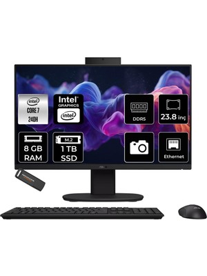 1001 V440 Intel Core 7 240H 8gb 1tb SSD 23.8" Fhd 100Hz Fdos All In One Bilgisayar & Per4 USB 73619580811