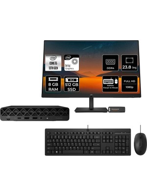1001 Pro Mini 260 G9 Intel Core I5 1335U 8gb 512GB SSD 23.8" Fdos Mini Masaüstü Bilgisayar