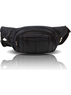 1001 Siyah Unisex Suya Dayanıklı Çapraz Askılı Omuz Bel Çanta Günlük Yürüyüş Koşu Outdoor Ç