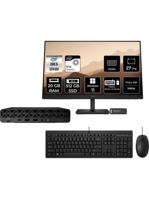 1001 Pro Mini 260 G9 Intel Core I5 1335U 20GB 512GB SSD 27" W11P Mini Masaüstü Bilgisayar