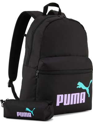 1001 Phase Kalem Kutulu Unisex Siyah Günlük Stil Sırt Çantası 09119101
