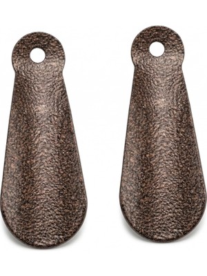 1001 Smartizi 2'li Mini Metal Ayakkabı Çekeceği Seti (10 Cm) - Bakır Eskitme Kaplama Cep ve Cüzdan T