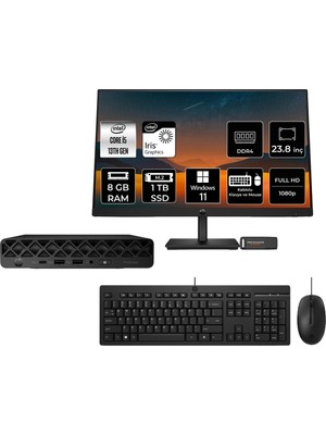 1001 Pro Mini 260 G9 Intel Core I5 1335U 8gb 1tb SSD 23.8" W11P Mini Masaüstü Bilgisayar