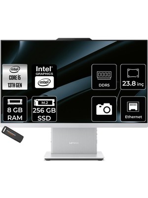 1001 Ideacentre 24IRH9 I5 13420H 8gb 256GB SSD 23.8" Fhd 100Hz Fdos Gri All In One Bilgisayar