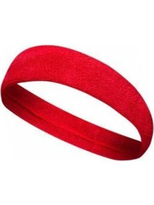 1001 Sporcu Havlu Kafa Bandı, Alın Ter Bandı Headband Kırmızı Kırmızı
