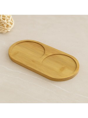 Alvera Bambu 2 Bölmeli Oval Yağdanlık Altlığı 12X24X0.8 cm