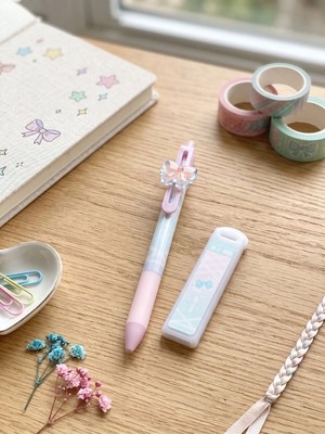 Glowilla Sevimli Figürlü Pastel Renkli 0.7 mm Uçlu Kalem ve Yedek Uç Seti - Kawaii Versatil Kalem