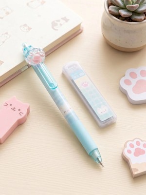 Glowilla Sevimli Figürlü Pastel Renkli 0.7 mm Uçlu Kalem ve Yedek Uç Seti - Kawaii Versatil Kalem