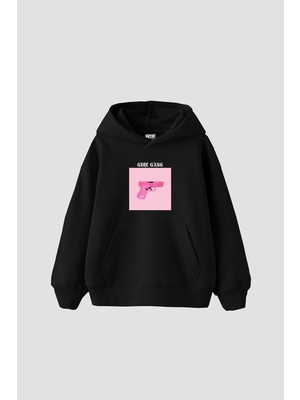 Tarzsokak Girl Gang Baskılı Oversize Unisex Siyah