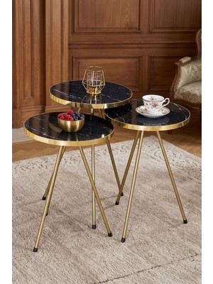 Alvera Metal Gold Zigon Siyah 3'lü