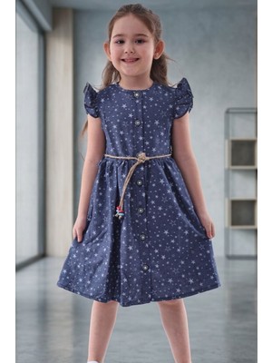 Tny Kids Collection Yazlık Kız Çocuk Yıldız Baskılı Elbise