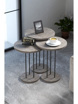 Alvera Metal Terra Zigon Gordion Gri 3'lü