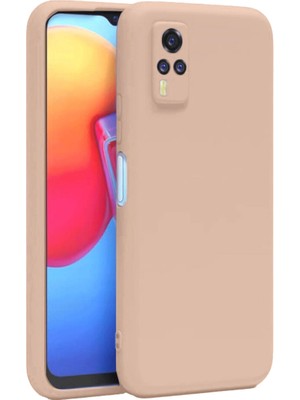 Uravas Store Vivo Y53S Kılıf Nano Içi Kadife Silikon - Pudra