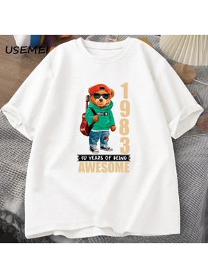 Tarzsokak 1983 Yılında Yapılan 40 Yıl Müthiş T-Shirt Oyuncak Ayı 40TH Doğum Günü Partisi T Shirt Erkekl 2978