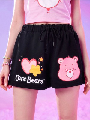 Tarzsokak Care Bears Cartoon Graphic Drawstring Waist Şort