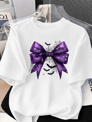 Donamod Unisex Kadın/erkek Oversize Pamuklu Kurdele Tasarımlı T-Shirt