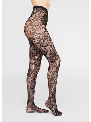 Calzedonia Çiçek Motifli File Külotlu Çorap
