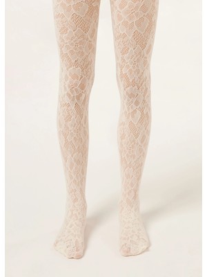 Calzedonia Dantelli Kız Çocuk Külotlu Çorap