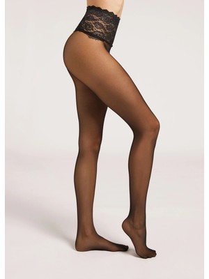 Calzedonia Beli Dantelli Külotlu Çorap