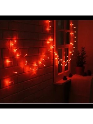 Herşey Trend Herşeytrend 10M 100 LED Damla Uçlu Kırmızı Işık Şeffaf Kablo
