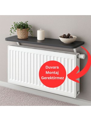 Kydonia Home 60X15 cm Montajsız Petek Üstü Dekoratif Raf Kalorifer Peteği Üstü Uçan Raf