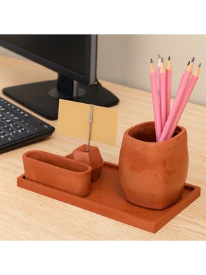 Karra Art Beton Ofis Seti Masa Üstü Organizer