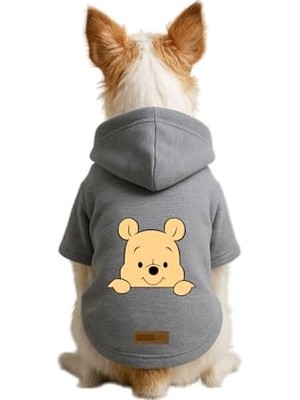 Esranın Dünyası Baskılı Içi Polarlı Köpek ve Kedi Kıyafeti & Elbisesi - Gri Renk Kapüşonlu Hoodie B693E, Xl