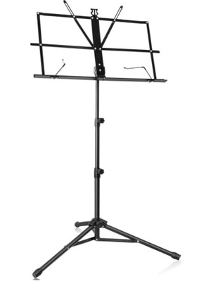 Esranın Dünyası Metal Nota Sehpası, Taşınabilir, Yüksekliği Ayarlanabilir, Üç Ayaklı Tripod ve Nota Dosyası, Kullanımı, Uzun Ömürlü, Siyah