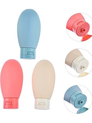 Esranın Dünyası Kyrotech 3’lü Seyahat Tipi Doldurulabilir Şişe Seti – 60 ml Boş Krem ve Şampuan Kabı, Sızdırmaz Kapaklı, Taşıma Çantalı, Kozmetik, Losyon ve Jel Için Uygun