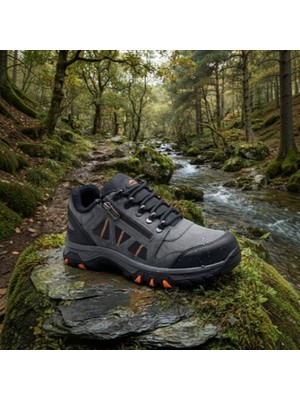 Wanderfull Trekking Erkek Outdoor Kancalı Fermuarlı Gri Ayakkabı 40-45
